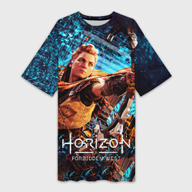 Платье-футболка 3D с принтом Horizon Forbidden West  Элой арт ,  |  | action | aloy | forbidden | game | horizon | machines | rpg | west | горизонт | запад | запретный | игра | машины | постапокалипсис | природа | рпг | хорайзон | экшн | элой