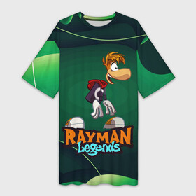 Платье-футболка 3D с принтом Rayman Legends Green ,  |  | globox | rayman | rayman legends | глобокс | реймен | рэйман | рэймэн | человечек