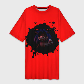 Платье-футболка 3D с принтом Sonic  Sonic.exe ,  |  | blood | bloody | darkne | death | demon | doctor | eggman | evil | exe | eyes | file | hell | neon | shadow | sonic | zombies | ад | глаза | демон | доктор | злой | зубы | клыки | клякса | краски | красные | красный | кровавые | кровь | наклз | неон | пят