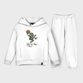 Детский костюм хлопок Oversize с принтом Fly or die Сool player ,  |  | ball | basketball | bones | game | hype | player | skull | sneakers | teeth | баскетбол | зубы | игра | игрок | кости | кроссовки | мяч | хайп | череп