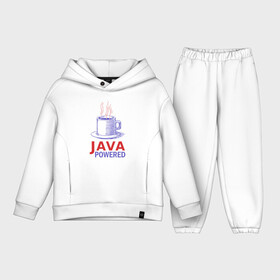 Детский костюм хлопок Oversize с принтом JAWA POWERED ,  |  | coder | it people | java | айтишники | гик | джава | жава | информатик | ит специалист | кодер | кодировщик | кофе | кружка | напиток | питание | прогер | программист | чый | ява
