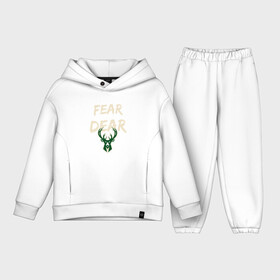 Детский костюм хлопок Oversize с принтом Milwaukee Bucks Fear the dear Милуоки Бакс ,  |  | bucks | milwaukee | milwaukee bucks | nba | бакс | баскетбол | милуоки | милуоки бакс | нба