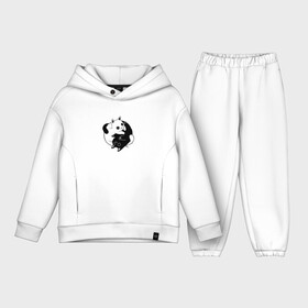 Детский костюм хлопок Oversize с принтом Yin Yang Black And White Cats ,  |  | Тематика изображения на принте: белый | ин ян | инь нь | китайский | кот | котенок | котик | кошка | милый | противоположности | черный | японский