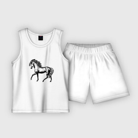 Детская пижама с шортами хлопок с принтом Мустанг  Лошадь ,  |  | horse | жеребенок | жеребец | кабыла | кобыла | кобылица | конь | лошадка | лошадь | лошатка | мустанг | парнокопытное | рысак | скакун