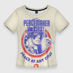 Женская футболка 3D Slim с принтом Peacemaker. Мир любой ценой ,  |  | dc | peace | peacemaker | джон сина | кристофер смит | мир | миротворец | орел | орлик | пацифист | суперзлодей