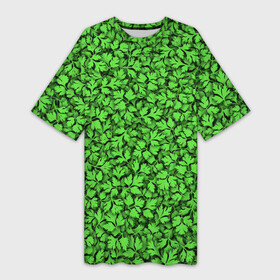 Платье-футболка 3D с принтом Кинза ,  |  | kinza | vegan | веган | дача | зелень | кориандр | листья | овощи | огород | паттерн | петрушка | пряность