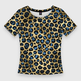 Женская футболка 3D Slim с принтом стиль леопарда (шкура леопарда) ,  |  | кожа леопарда | леопард | пятна | текстура леопарда