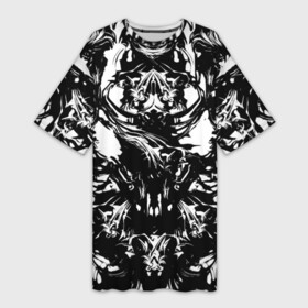 Платье-футболка 3D с принтом Тест Роршаха .by Psy ,  |  | белое | герман роршах | красивая | психика | психоделика | психология | стиль | тест на психику | узор | чернила | чернильные пятна | черно   белое | черное