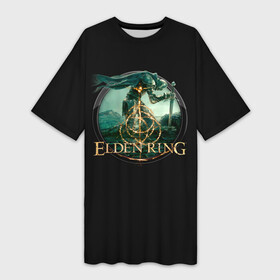 Платье-футболка 3D с принтом Погасший Рыцарь Лого  Elden Ring ,  |  | demigod | elden | eternal | extinguished | knight | logo | marika | queen | radagon | ring | soul | вечная | душа | кольцо | королева | лого | логотип | марика | погасшая | полубог | радагон | ринг | рыцарь | элден | элдена