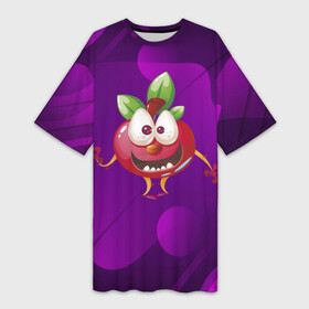Платье-футболка 3D с принтом веселая вишенка ,  |  | вишенка | вишни | вишня | лето | ягода