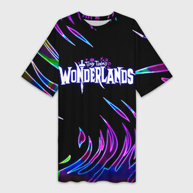 Платье-футболка 3D с принтом Tiny Tinas Wonderlands, Лого ,  |  | borderlands | tiny tinas borderlands | tiny tinas wonderlands | крошечная тина | тина тина вондерленд | тина тина вондерлэнд | тина тинас