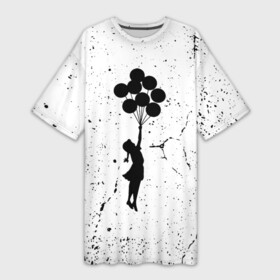 Платье-футболка 3D с принтом Banksy  Бэнкси девочка с воздушными шарами ,  |  | Тематика изображения на принте: banksy | арт | бенкси | бэнкси | воздушные шарики | воздушные шары | граффити | девочка | девушка | картина | роберт | робин бэнкс | робин ганнингхем | стрит арт | творчество | художник