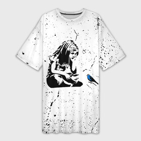 Платье-футболка 3D с принтом Banksy  Бэнкси девочка с птицей ,  |  | banksy | арт | бенкси | бэнкси | граффити | девочка | девочка с птицей | девочка с птичкой | девушка | картина | птица | птичка | роберт | робин бэнкс | робин ганнингхем | стрит арт | творчество | художник