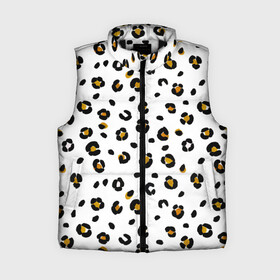 Женский жилет утепленный 3D с принтом пятна леопарда leopard spots ,  |  | animal print | animalistic | background | hipard | leopard | skin | spots | white background | yellow | анималистичный | анималистычный | белый фон | гипард | животные | животный | звериный | звериный принт | леопард | леопардовый | паттерн