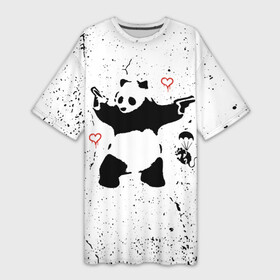 Платье-футболка 3D с принтом BANKSY БЭНКСИ панда ,  |  | banksy | арт | бенкси | бэнкси | граффити | картина | крыса | мышка | мышь | панда | роберт | робин бэнкс | робин ганнингхем | стрит арт | творчество | художник