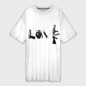 Платье-футболка 3D с принтом Banksy (Бэнкси) LOVE ,  |  | Тематика изображения на принте: banksy | love | арт | бенкси | бэнкси | граффити | картина | лав | лове | любовь | оружие | роберт | робин бэнкс | робин ганнингхем | стрит арт | творчество | художник