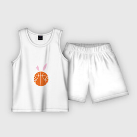 Детская пижама с шортами хлопок с принтом Basketball Bunny ,  |  | basketball | bunny | game | nba | rabbit | sport | баскетбол | баскетболист | животные | заяц | игра | кролик | мяч | нба | спорт | спортсмен