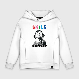 Детское худи Oversize хлопок с принтом BANKSY SMILE девочка улыбается , френч-терри — 70% хлопок, 30% полиэстер. Мягкий теплый начес внутри —100% хлопок | боковые карманы, эластичные манжеты и нижняя кромка, капюшон на магнитной кнопке | banksy | mona | mona lisa | smile | арт | бенкси | бэнкси | граффити | девочка | картина | мона лиза | роберт | робин бэнкс | робин ганнингхем | стрит арт | творчество | улыбается | художник