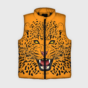 Женский жилет утепленный 3D с принтом Leopard | Леопард ,  |  | leopard | большие кошки | жищник | кошки | леопард | охота