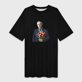 Платье-футболка 3D с принтом Валерий Меладзе с цветами ,  |  | девушке | любовь | подарок | цветы | человек