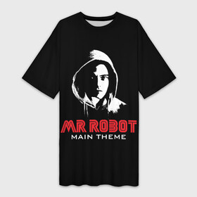 Платье-футболка 3D с принтом MR ROBOT (Хакер) ,  |  | fsociety | mr robot | programmer | айтишник | анонимус | бинарный код | вебмастер | вендетта | взлом | вирус | гай фокс | информатика | ит специалист | матрица | микросхема | мистер робот | программист | сисадмин