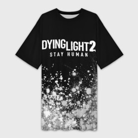 Платье-футболка 3D с принтом DYING LIGHT 2 + Краска ,  |  | dying | dying light 2 | dyinglight 2 | dyinglight2 | game | games | horror | light | survival | zombie | выживание | даинг | даинг лайт 2 | даинглайт 2 | даинглайт2 | зомби | игра | игры | краска | краски | лайт | лого | логотип | логотипы