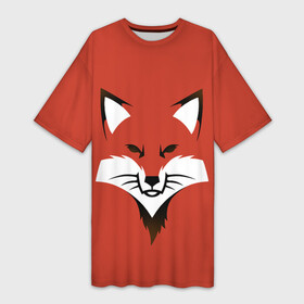 Платье-футболка 3D с принтом Рыжая серьезная лиса ,  |  | cute | fox | foxy | ginger | orange | what does the fox say | зверек | зверь | лис | лиса | лисица | лисичка | милашка | милота | рыжая | рыжик | рыжуля | фыр фыр