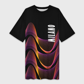 Платье-футболка 3D с принтом Fashion pattern  Neon  Milano ,  |  | Тематика изображения на принте: fashion | italy | milan | neon | pattern | италия | милан | мода | неон | узор