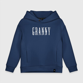 Детское худи Oversize хлопок с принтом Logo Granny , френч-терри — 70% хлопок, 30% полиэстер. Мягкий теплый начес внутри —100% хлопок | боковые карманы, эластичные манжеты и нижняя кромка, капюшон на магнитной кнопке | granny | бабка | игра | лого | надпись | хоррор