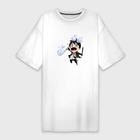 Платье-футболка хлопок с принтом Малыш Рин Окимура ,  |  | anime | blue exorcist | rin okumura | аниме | анимэ | рин окумура | синий экзорцист