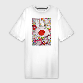 Платье-футболка хлопок с принтом Еars ТМ ,  |  | Тематика изображения на принте: art | artist | colors | japanart | искусство | картины | художник | цветы