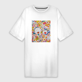 Платье-футболка хлопок с принтом Friends TM ,  |  | Тематика изображения на принте: art | artist | colors | japanart | искусство | картины | художник | цветы