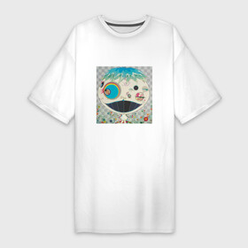 Платье-футболка хлопок с принтом Blue TM ,  |  | Тематика изображения на принте: art | artist | colors | flowers | japanart | takashi | искусство | картины | художник | цветы