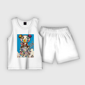 Детская пижама с шортами хлопок с принтом Good company TM ,  |  | Тематика изображения на принте: art | artist | colors | flowers | japanart | искусство | картины | художник