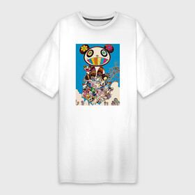 Платье-футболка хлопок с принтом Good company TM ,  |  | Тематика изображения на принте: art | artist | colors | flowers | japanart | искусство | картины | художник
