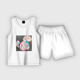 Детская пижама с шортами хлопок с принтом Mood TM ,  |  | Тематика изображения на принте: art | artist | colors | flowers | japanart | takashi | искусство | картины | художник | цветы