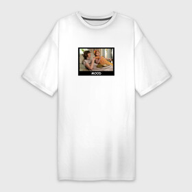 Платье-футболка хлопок с принтом Bridgerton Mood ,  |  | Тематика изображения на принте: bridgerton | mood | netflix | бриджертоны | кушать | лень | настроение | нетфликс | сериал | фильм