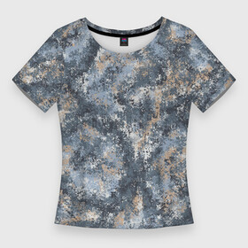 Женская футболка 3D Slim с принтом Камуфляж Паук Горы ,  |  | горный | горы | камуфляж | маскировка | милитари | пиксельный
