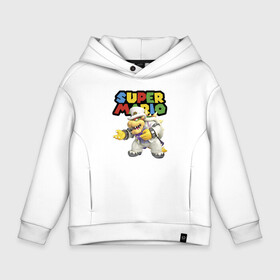 Детское худи Oversize хлопок с принтом Super mario   Bowser , френч-терри — 70% хлопок, 30% полиэстер. Мягкий теплый начес внутри —100% хлопок | боковые карманы, эластичные манжеты и нижняя кромка, капюшон на магнитной кнопке | bowser | bracelet | claws | fangs | hat | hero | jaw | suit | super mario | video game | боузер | браслет | видеоигра | герой | клыки | когти | король купа | костюм | пасть | персонаж | шляпа