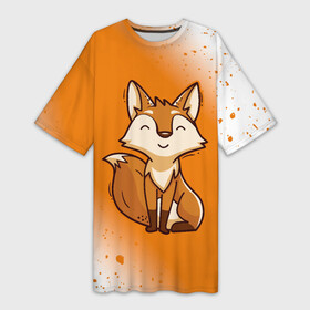 Платье-футболка 3D с принтом ЛИСИЧКА  Градиент ,  |  | Тематика изображения на принте: fox | foxy | градиент | животные | лиенок | лис | лиса | лисами | лисий | лисичка | лисичкой | лисой | лисы | милая | милота | милые | рыжая | рыжие