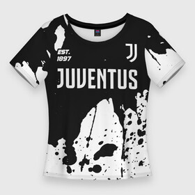 Женская футболка 3D Slim с принтом ЮВЕНТУС  Est. 1897 + Брызги ,  |  | ball | club | dtynec | foot | football | italy | juventus | logo | ronaldo | sport | team | дибала | италия | клуб | лого | логотип | логотипы | огмутегы | роналдо | сборная | символ | символы | спорт | форма | футбол | футболист | футболисту | 