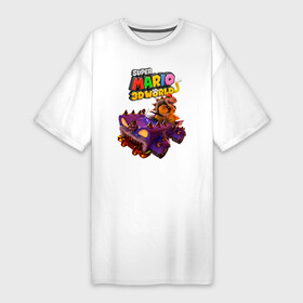 Платье-футболка хлопок с принтом Точило Боузера  Super Mario 3D World ,  |  | bowser | bracelet | car | hero | jaw | super mario | video game | автомобиль | боузер | браслет | видеоигра | герой | пасть | супер марио