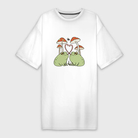 Платье-футболка хлопок с принтом ЛЯГУШКИ ЖАБЫ ,  |  | animal | fly agaric | frog | toad | жаба | животное | лягушка | мухомор