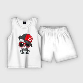 Детская пижама с шортами хлопок с принтом Cool Panda  Панда ,  |  | china | hate | panda | tattoo | иероглиф | китай | медведь | мишка | панда | тату