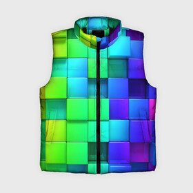 Женский жилет утепленный 3D с принтом Color geometrics pattern   Vanguard ,  |  | color | fashion | neon | pattern | vanguard | авангард | мода | неон | узор | цвет