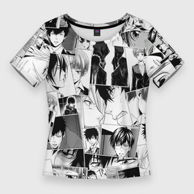 Женская футболка 3D Slim с принтом Psycho Pass pattern ,  |  | akane tsunemori | anime | arata shindou | shinya kogami | shougo makishima | аканэ цунэмори | аниме | анимэ | арата синдо | когами синья | психопаспорт | сёго макишима | шинья когами