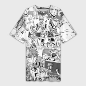 Платье-футболка 3D с принтом Kuroko no Basket pattern ,  |  | anime | kuroko no basket | kuroko no basuke | taiga kagami | tetsuya kuroko | аниме | анимэ | баскетбол куроко | тайга кагами | тэцуя куроко