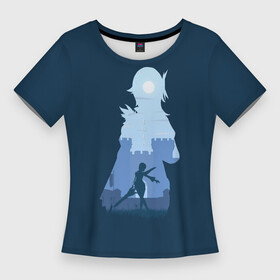 Женская футболка 3D Slim с принтом Танцующий рыцарь Эола ,  |  | genshin impact | арт | капитан | капитан разведки | мондштадт | рисунок | рыцарь морская пена | эола