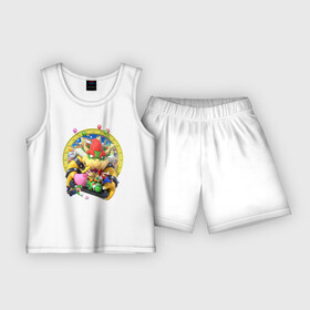 Детская пижама с шортами хлопок с принтом Mario Party  Team of heroes ,  |  | Тематика изображения на принте: balloon | heroes | mario | party | star | team | video game | вечеринка | видеоигра | воздушный шар | герои | звезда | марио