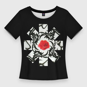 Женская футболка 3D Slim с принтом RHCP Logo  Red Rose ,  |  | Тематика изображения на принте: by | californication | chili | flea | frusciante | getaway | hot | im | john | logo | love | pepper | peppers | red | rose | rough | the | unlimited | way | with | you | бальзари | горячий | джон | красная | красный | майкл | перец | роза | смит |
